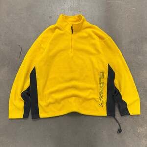 Old Navy Men's Yellow Quarter Zip Fleece Pullover
